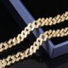 12mm Moissanite Cuban Chain In 925 Silver - Image 2