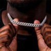 10mm Hypotenuse Double Rows Moissanite Cuban Chain - Image 3