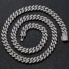 12mm Moissanite Miami Cuban Chain In 925 Silver