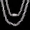 Iced Out Moissanite Cuban Chain In 925 Silver
