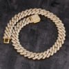 20mm Moissanite Cuban Link Chain In 925 Silver