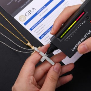 GRA Moissanite 4 Row 925 Sterling Silver Hip Hop Flooded Ice Out Cross Pendant