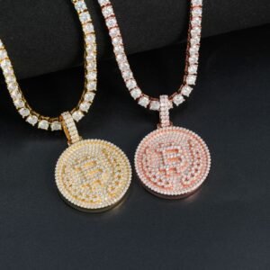 925 silver moissanite custom bitcoin hip hop iced out pendant