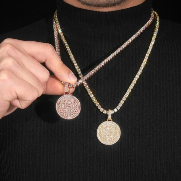 925 silver moissanite custom bitcoin hip hop iced out pendant - Image 2